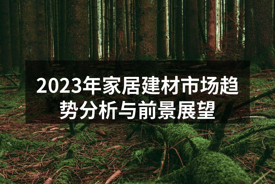 2023年家居建材市场趋势分析与前景展望